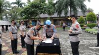 Kapolres AKBP Aszhari Pimpin Serah Terima Jabatan Kabagren, Kasat Samapta, Kapolsek Cineam Polres Tasikmalaya Kota