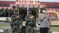 Komandan Satuan Brimob Polda Kalbar Memimpin Langsung Upacara Pengukuhan Dayon B Pelapor di Mako Batalyon B Singkawang