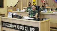 Pangdam XII/Tpr Ikuti Pencanangan Program TNI AD Manunggal Air oleh Kasad secara Virtual.