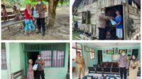 Polsek Kampar Kiri Hilir Perduli Bagi Masyarakat Tidak Mampu Terdampak Banjir Di Rantau Kasih