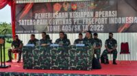 Danrem 071/Wijayakusuma Dampingi Asops Panglima TNI Riksiap Ops Satgas Pam Obvitnas Freeport Indonesia Yonif 405/SK