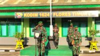 Kodim 1624/Flotim Gelar Upacara Mingguan Setiap Hari Senin