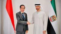 Presiden Jokowi Bertemu Presiden MBZ di Istana Al Shatie