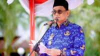 Suardi Saleh Inspektur Upacara Peringatan HUT KORPRI ke-51 dan Guru Nasional di Hall Kantor Bupati Barru
