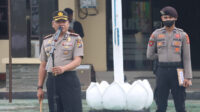 Pimpin Apel Pagi, Pimpinan Kapolres Polman Ajak Anggotanya Tetap Semangat dan Kompak