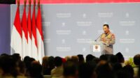 Kapolri Jenderal Listyo Sigit Prabowo saat RAKORNAS BNPB Tekankan Pentingnya Penguatan Manajemen Risiko Bencana alam di Indonesia