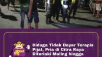 Diduga karena Tak Bayar Terapis Pijat, Seorang Pria di Teriaki Maling, hingga masuk selokan Kawasan Citra Raya, Tanggerang