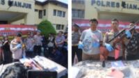Polres Cianjur Menggelar Konferensi Pers Pengungkapan Kasus Pembunuhan di Kecamatan Sukanagara