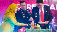 Polres Barru Menggelar Syukuran HUT Bhayangkara ke-77 Dihadiri Bupati Barru Dihalaman Mapolres Barru