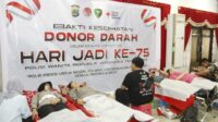 Bakti Kesehatan Donor Darah Hari Jadi Ke-75 Polwan, 100 Kantong darah terkumpul