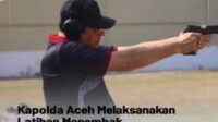 Kapolda Aceh Menggelar Latihan Menembak, yang Dipusatkan di Lapangan Tembak Mapolda Aceh.