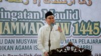 Suardi Saleh Hadiri Maulid Nabi Muhammad SAW 1445 yang Digelar  KKG dan MGMP PAI di Aula Kantor Kemenag, Kab.Barru.