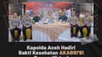 Kasdam IM dan Kapolda Aceh serta Jajaran Laksanakan Video Conference bersama Panglima TNI dan Kapolri dalam rangka 32 tahun  Pengabdian Akabri Angkatan 1991.