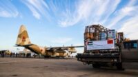 Two Moroccan Military Aircraft Carrying Humanitarian Aid for Palestinian Arrive at El Arich Airport
