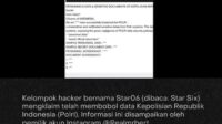 Gawat…!!! Kelompok hacker bernama Star06 (Star Six) mengklaim telah membobol data Kepolisian Republik Indonesia (Polri).