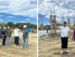 Usai Sholat Jumat, Bupati Barru Memantau Langsung Pembangunan Mesjid Raya Kabupaten Barru