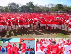 Didampingi Plt.TP.PKK Dokter Ulfah,  Bupati Barru Bersama Unsur Forkopimda Senam Massal Merah Putih Nusantara