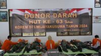 Rangkaian HUT ke-63, Korem 071 Wijayakusuma Gelar Donor Darah
