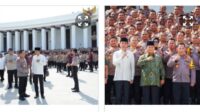Kapolri dan Panglima TNI Didampingi Menhan Prabowo Subianto, Menkopolhukam, Menteri PUPR, Mensesneg,serta Seskab Hadiri Pengarahan Presiden Jokowi di Istana Negara IKN, Kaltim.
