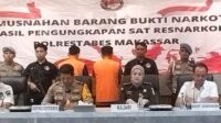 Satres Narkoba Polrestabes Makassar Berhasil Ungkap dan Musnahkan Narkotika Jenis Sabu seberat 1,4 Kg