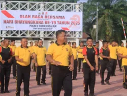 Meriahkan Hari Bhayangkara ke-79, Polres Subulussalam Laksanakan Olahraga Bersama