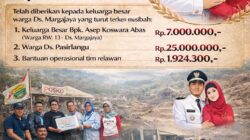 Kades Margajaya H Ahmad Saepudin LC., MA,Sampaikan Apresiasi atas Perhatian dan Kepedulian Warganya untuk Korban Terdampak Longsor Cisarua